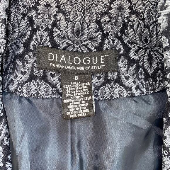 VTG Dialogue Jacquard Long Blazer Jacket Women’s SZ 8 Baroque Academia Elegant - Picture 3 of 10